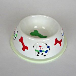 Embossed Dog Food Water Dish Bowl No Slip Drink